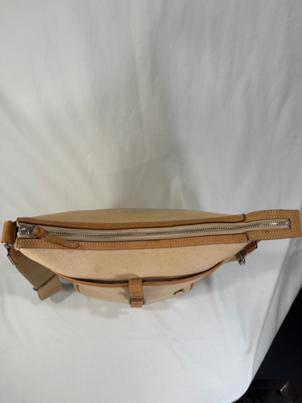 Burberry Blue Label Canvas Leather Crossbody Bag Tan Vintage Adjustable Strap - Picture 4 of 16
